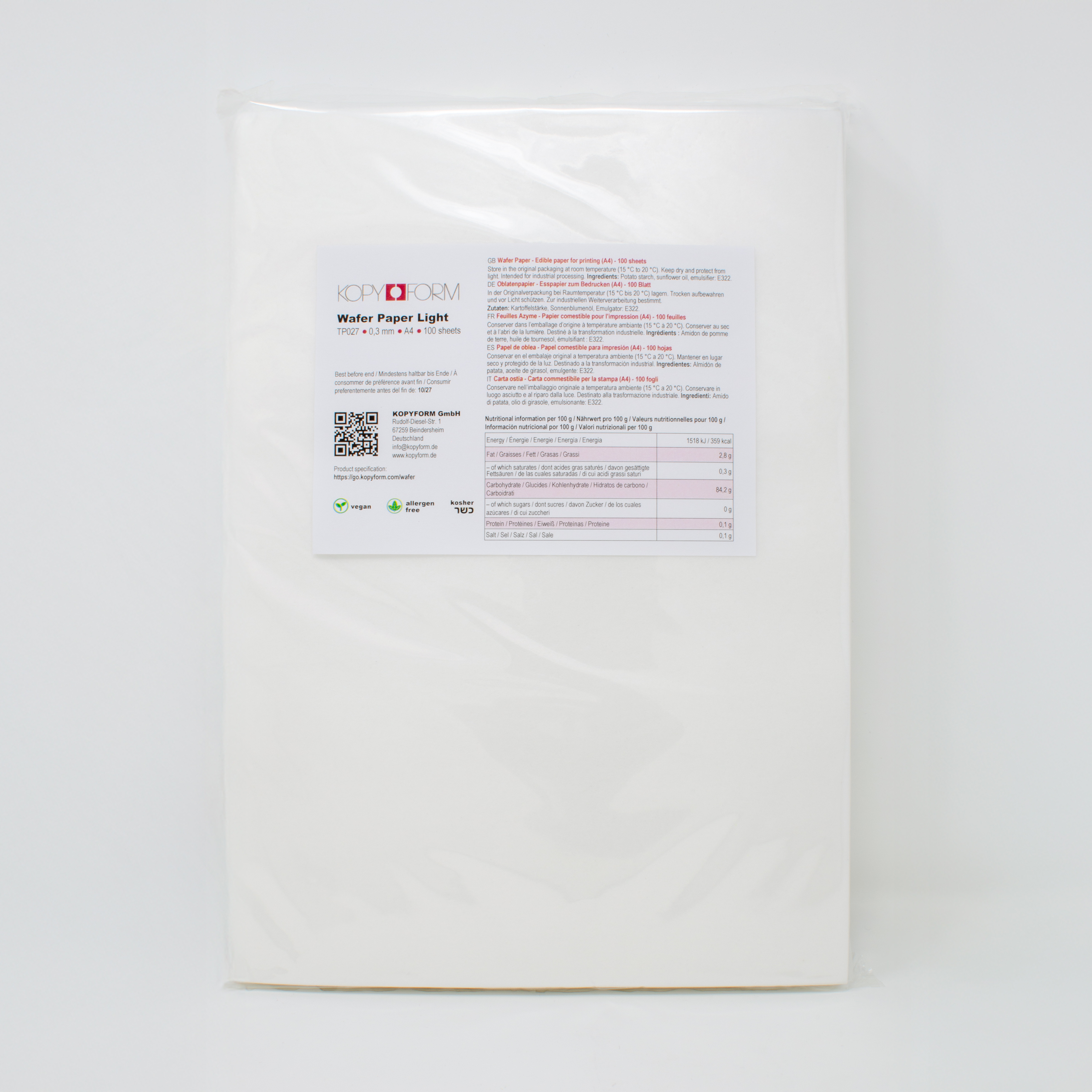 Feuilles d’azyme (wafer paper)